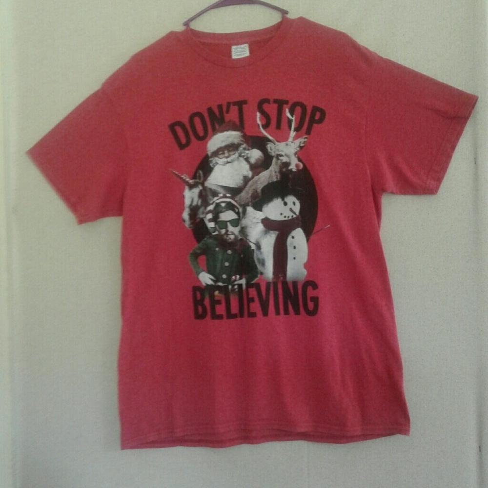 Christmas Graphic Tshirt Novelty Santa Theme mens size Large